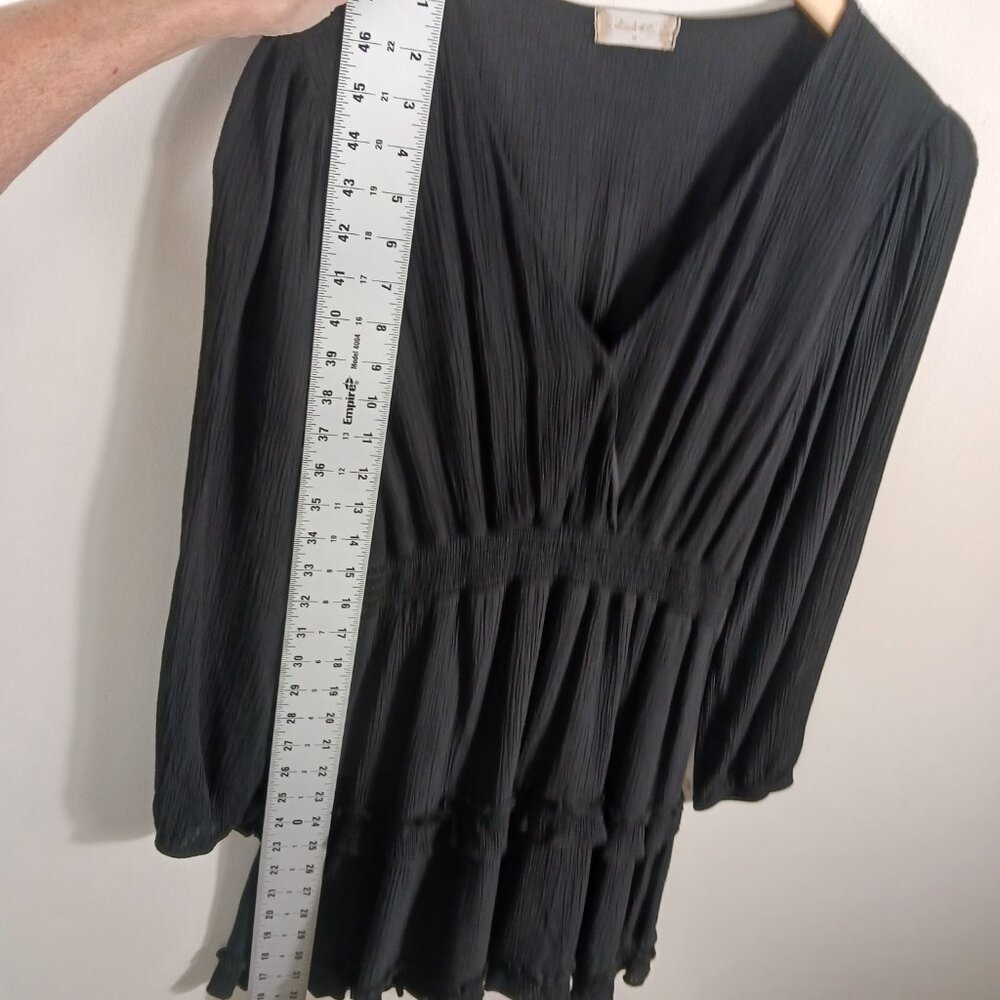 Altar'd State Black Tiered Mini Dress, "Lexley" Size Medium, Whimsey Goth, Party - Picture 14 of 16